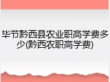 毕节黔西县农业职高学费多少(黔西农职高学费)
