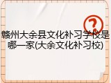 赣州大余县文化补习学校是哪一家(大余文化补习校)