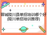 晋城陵川县单招培训哪个好(陵川单招培训推荐)