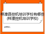梓潼县挖机培训学校有哪些(梓潼挖机培训学校)