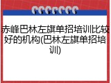 赤峰巴林左旗单招培训比较好的机构(巴林左旗单招培训)