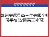 赣州安远县高三生去哪个补习学校(安远高三补习)