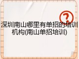 深圳南山哪里有单招的培训机构(南山单招培训)