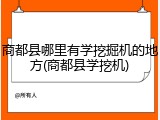 商都县哪里有学挖掘机的地方(商都县学挖机)
