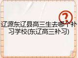 辽源东辽县高三生去哪个补习学校(东辽高三补习)