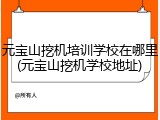 元宝山挖机培训学校在哪里(元宝山挖机学校地址)