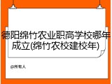 德阳绵竹农业职高学校哪年成立(绵竹农校建校年)