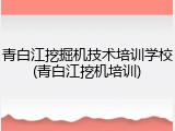青白江挖掘机技术培训学校(青白江挖机培训)