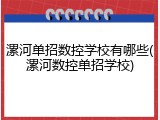 漯河单招数控学校有哪些(漯河数控单招学校)