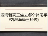滨海新高三生去哪个补习学校(滨海高三补校)