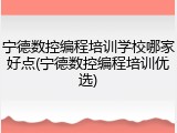 宁德数控编程培训学校哪家好点(宁德数控编程培训优选)