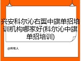 兴安科尔沁右翼中旗单招培训机构哪家好(科尔沁中旗单招培训)