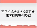 南岳挖机培训学校哪家好(南岳挖机培训优选)