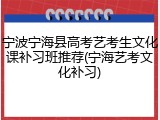 宁波宁海县高考艺考生文化课补习班推荐(宁海艺考文化补习)