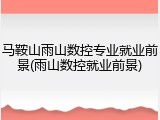 马鞍山雨山数控专业就业前景(雨山数控就业前景)
