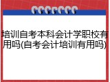 培训自考本科会计学职校有用吗(自考会计培训有用吗)