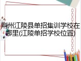 荆州江陵县单招集训学校在哪里(江陵单招学校位置)