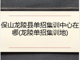 保山龙陵县单招集训中心在哪(龙陵单招集训地)