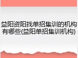 益阳资阳找单招集训的机构有哪些(益阳单招集训机构)