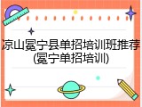 凉山冕宁县单招培训班推荐(冕宁单招培训)