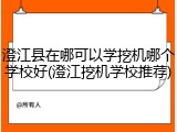 澄江县在哪可以学挖机哪个学校好(澄江挖机学校推荐)