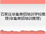 石家庄辛集单招培训学校推荐(辛集单招培训推荐)