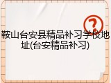 鞍山台安县精品补习学校地址(台安精品补习)