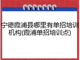 宁德霞浦县哪里有单招培训机构(霞浦单招培训点)