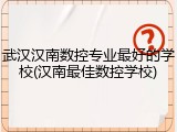 武汉汉南数控专业最好的学校(汉南最佳数控学校)