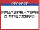 齐齐哈尔数控技术学校有哪些(齐齐哈尔数控学校)