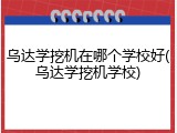 乌达学挖机在哪个学校好(乌达学挖机学校)