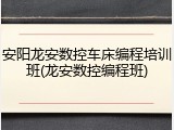 安阳龙安数控车床编程培训班(龙安数控编程班)