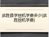 武胜县学挖机学费多少(武胜挖机学费)
