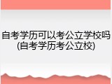 自考学历可以考公立学校吗(自考学历考公立校)