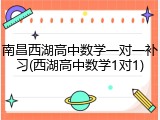 南昌西湖高中数学一对一补习(西湖高中数学1对1)
