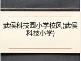 武侯科技园小学校风(武侯科技小学)