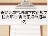 青岛北单招培训学校正规学校有那些(青岛正规单招学校)