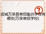 运城万荣县单招集训学校有哪些(万荣单招学校)