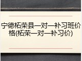 宁德柘荣县一对一补习班价格(柘荣一对一补习价)