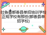 吐鲁番鄯善县单招培训学校正规学校有那些(鄯善县单招学校)