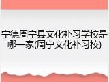 宁德周宁县文化补习学校是哪一家(周宁文化补习校)