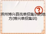 滨州博兴县找单招集训的地方(博兴单招集训)