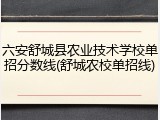 六安舒城县农业技术学校单招分数线(舒城农校单招线)