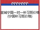 宣城宁国一对一补习班价格(宁国补习班价格)
