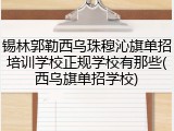 锡林郭勒西乌珠穆沁旗单招培训学校正规学校有那些(西乌旗单招学校)