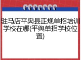 驻马店平舆县正规单招培训学校在哪(平舆单招学校位置)