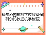 科尔沁挖掘机学校哪家强(科尔沁挖掘机学校强)