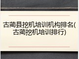 古蔺县挖机培训机构排名(古蔺挖机培训排行)