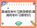 黄浦高考补习推荐哪家(黄浦高考补习哪家好)
