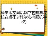科尔沁左翼后旗学挖掘机学校在哪里?(科尔沁挖掘机学校)